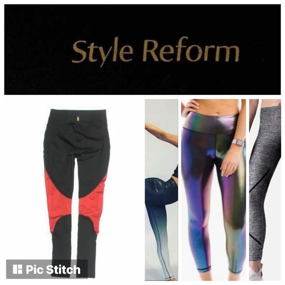 Style Reform Red/Black True Compression Performance Leggings S NWOT - Picture 1 of 11